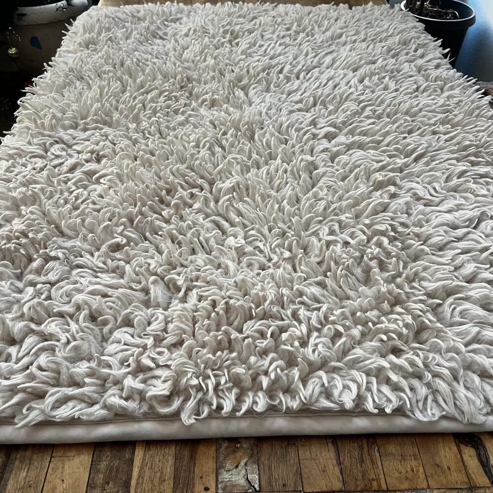 Pottery Barn Faux Fur Throw Blanket Cream 50 x 60"